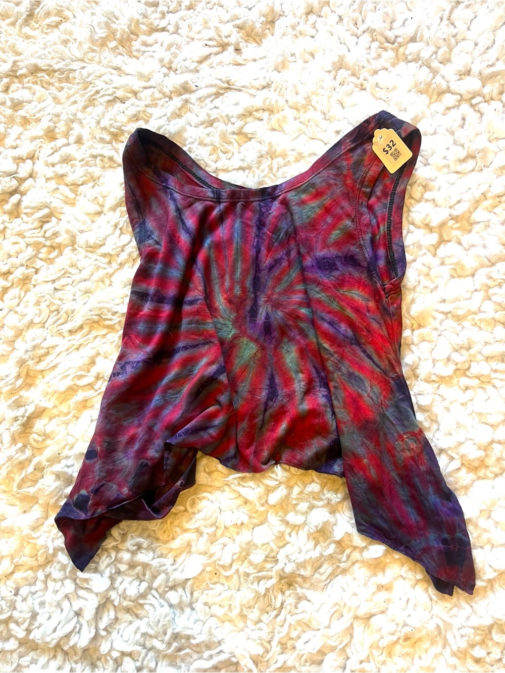Handmade Tie-Dye Sleeveless Flowy Festival Top